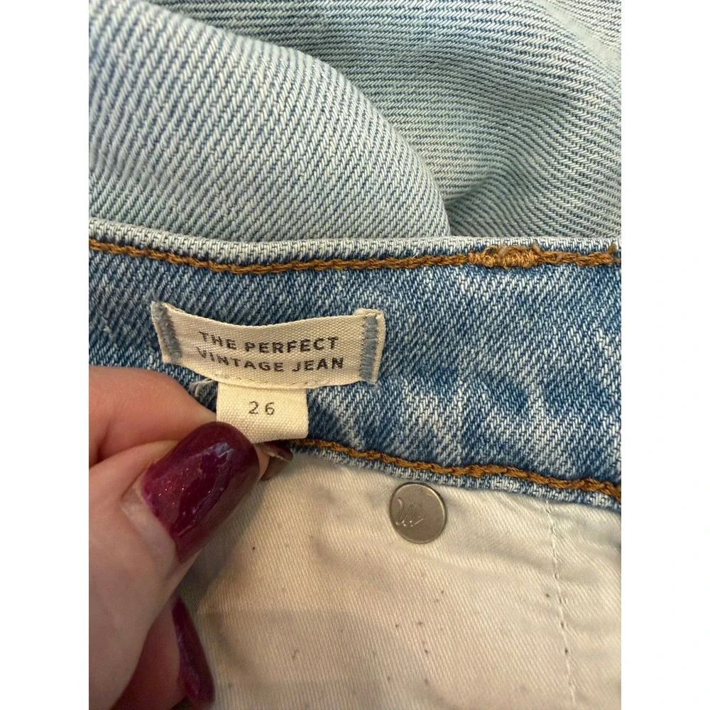 Madewell The Perfect Vintage Jean Light Wash High Rise‎ Straight Leg Size 26